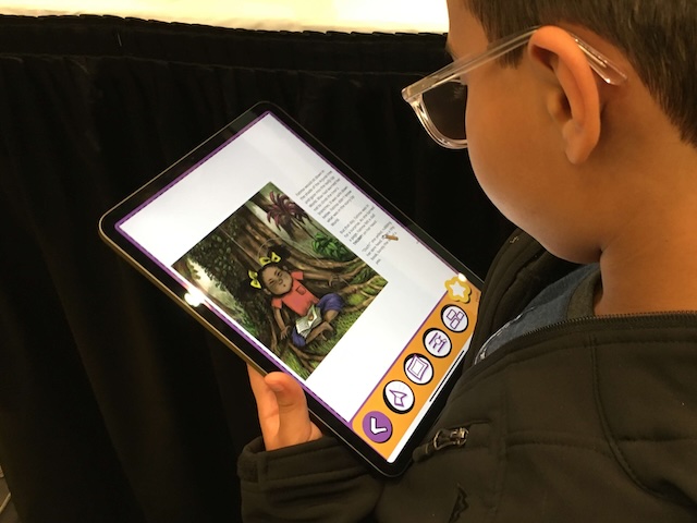 Child reading independently with Dyslexia Reader